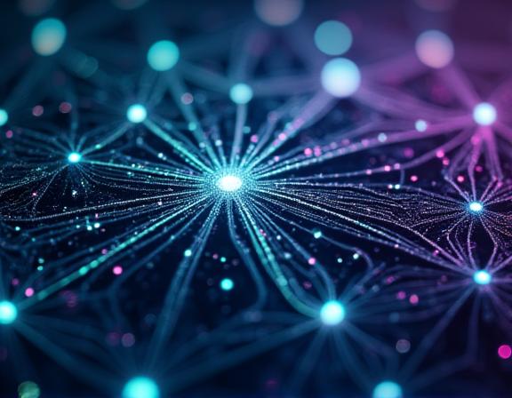 AIニューラルネットワークの抽象的なビジュアル